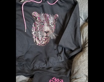 Pink Leopard Hoodie Set