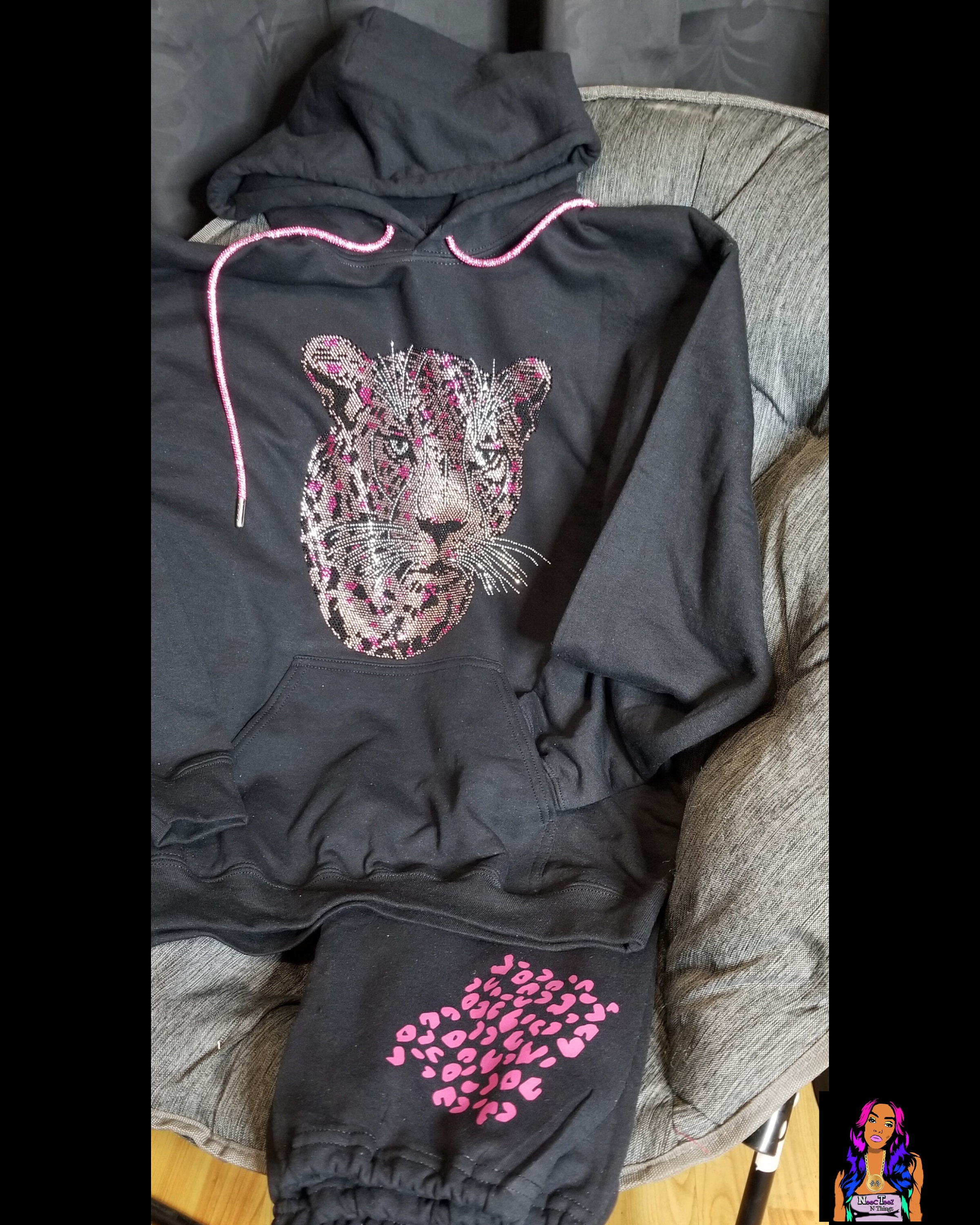 Pink Leopard Hoodie Set - Etsy