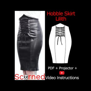 Hobble Skirt // Lilith - SEWING PATTERN PDF printable and Projector