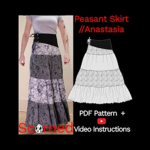 Peasant Skirt // Anastasia Sewing Pattern Easy, beginner