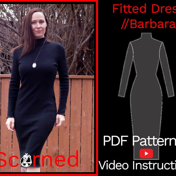 Fitted Dress Barbara -  Printable PDF Sewing Pattern
