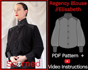 Regency Bluse Schnittmuster - Printable by Scorned Clothing
