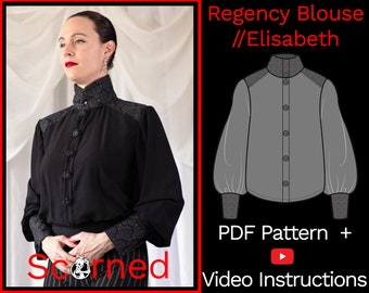 Regency Bluse Schnittmuster - Printable by Scorned Clothing