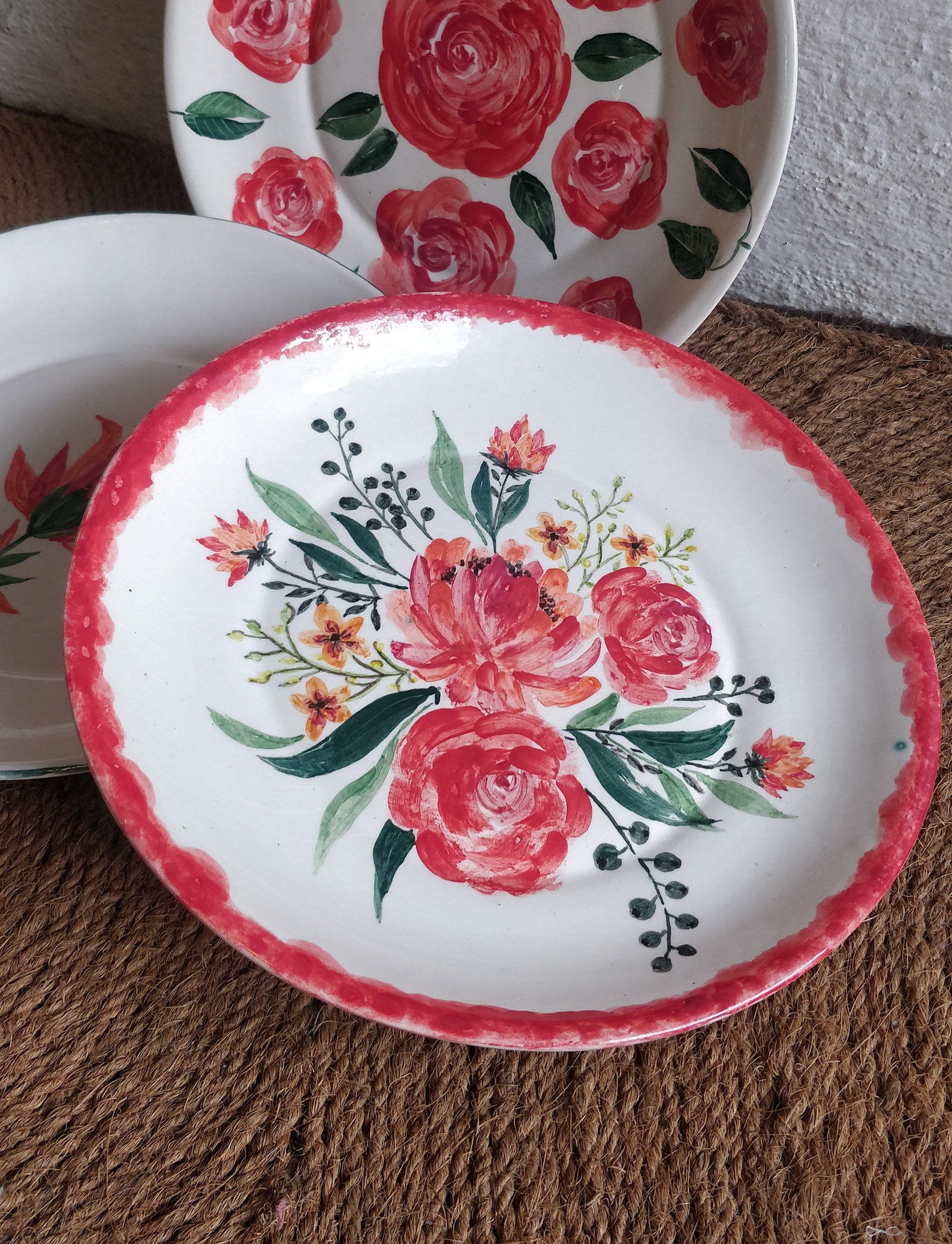 10inch Hand Painted Ceramic Dinner Plate Etsy
