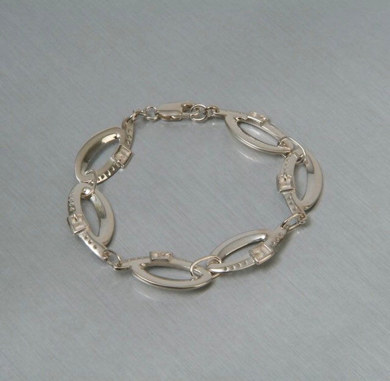 Dog Lover Gift Sterling Silver Handmade Silver Dog Collar Link Bracelet