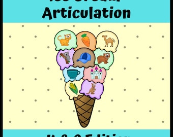 Manualidad de articulación de helado para sonidos K y G: logopedia inicial, medial y final