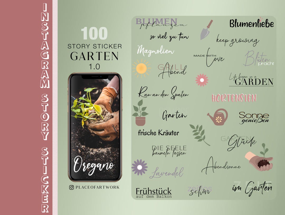100+ Instagram Story Stickers Garden Gardening Spring Flowers Words ...