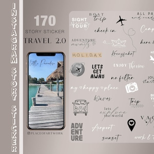 170+ Instagram Story Stickers travel travel explore feeling tropical Beach Sand Ocean Holiday summer Brushes clipart digital Stickers png