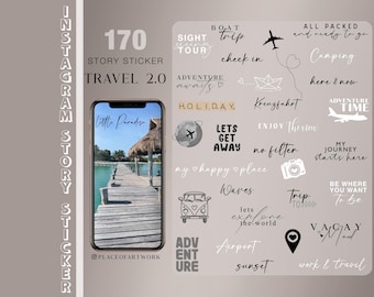 170+ Instagram Story Stickers travel travel explore feeling tropical Beach Sand Ocean Holiday summer Brushes clipart digital Stickers png