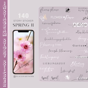 140+ Instagram Story Sticker Frühling Garten Spring flowers botanical Basic backgrounds digital Stickers png