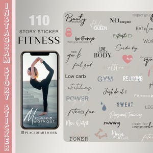 110+ Instagram Story Sticker Sport Fitness Instagram Gym Sporty Craft Sports running yoga workout png digital basic