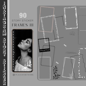 90+ Instagram Story Sticker frames III Rahmen Fitness blogger home travel love basic png digital