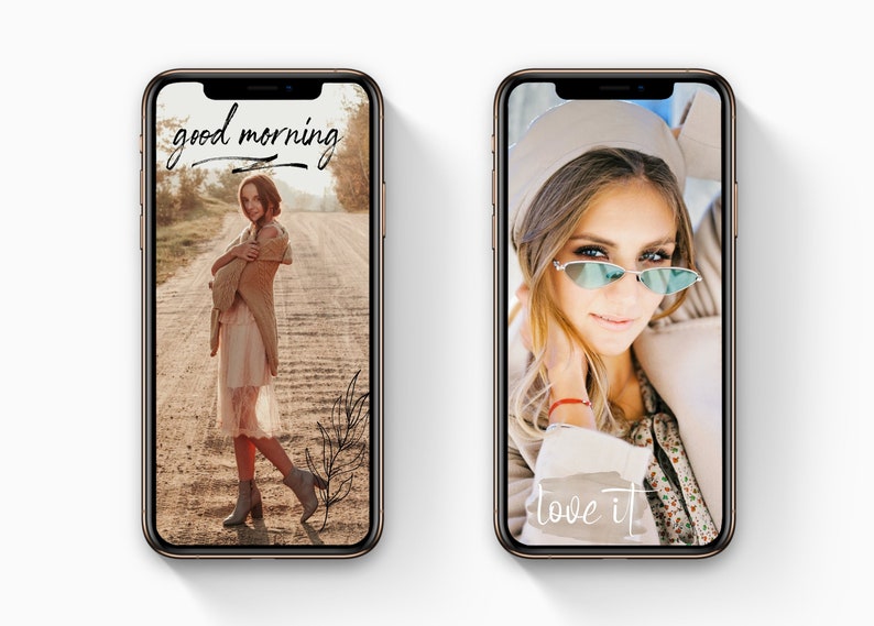 May include: Two images of a woman wearing a hat and sunglasses. The first image shows the woman standing on a dirt road with the text "good morning" written on the image. The second image shows a close-up of the woman's face with the text "love it" written on the image.