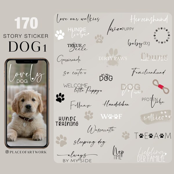 170+ Instagram Story Sticker Dog Hunde Pets Dogmom Puppy love Storysticker Haustier Hunde liebe Dogs digital png