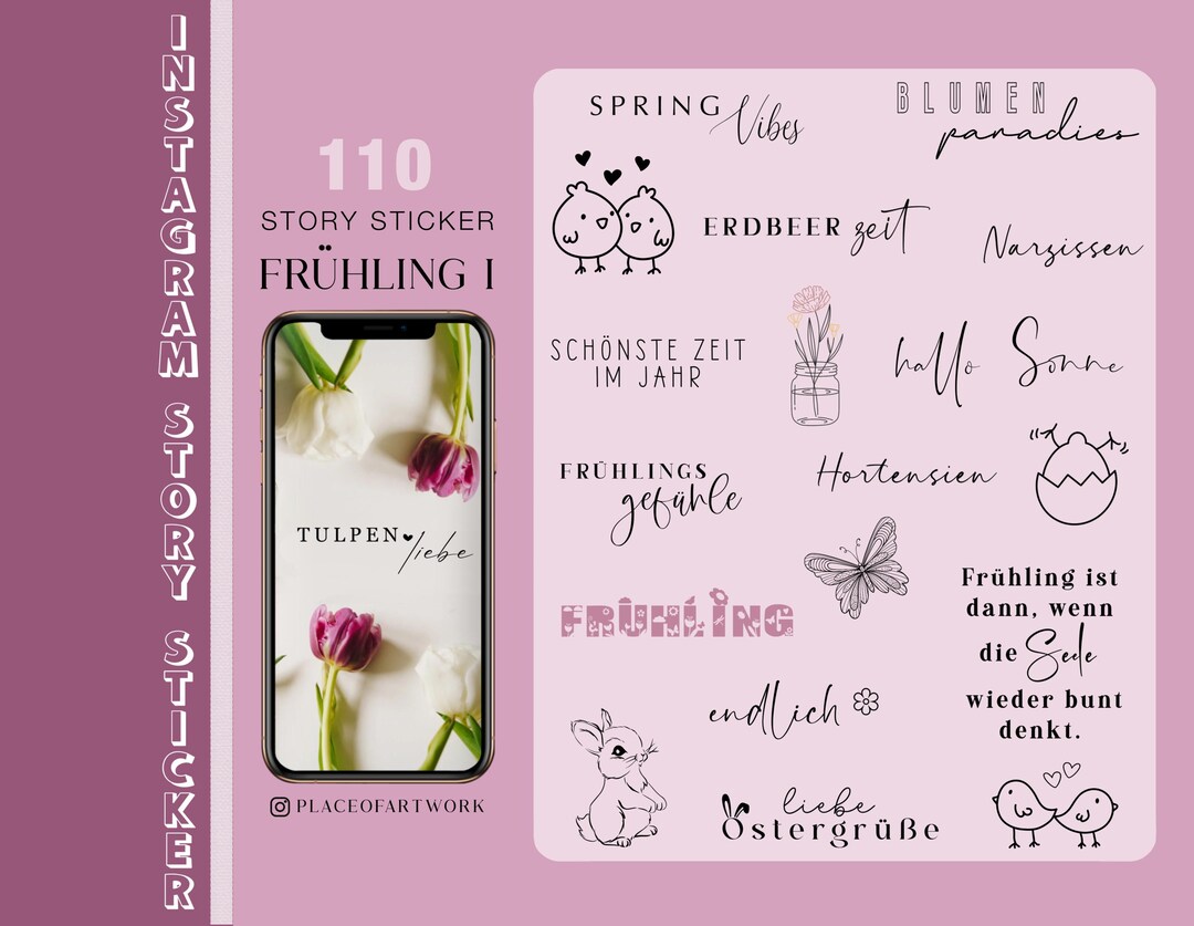 110+ Instagram Story Stickers Spring Easter Garden Spring Flowers ...