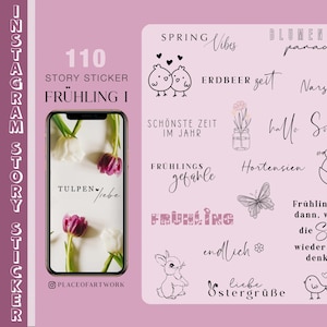 110+ Instagram Story Stickers Spring Easter Garden Spring flowers botanical Basic clipart digital Stickers png