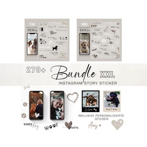 270+ Instagram Story Sticker Bundle Dog Hunde Pets Dogmom Puppy love Storysticker Haustier Hunde liebe Dogs Gotcha day digital png