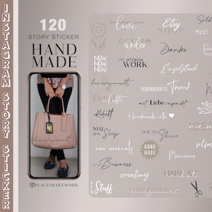 120+ Instagram Story Sticker Handmade DIY Handcraft Backgrounds Elements small Business png Storysticker basic digital