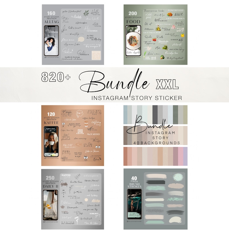 820+ Instagram Story Sticker Bundle Everyday Coffee Daily Food Frames ...