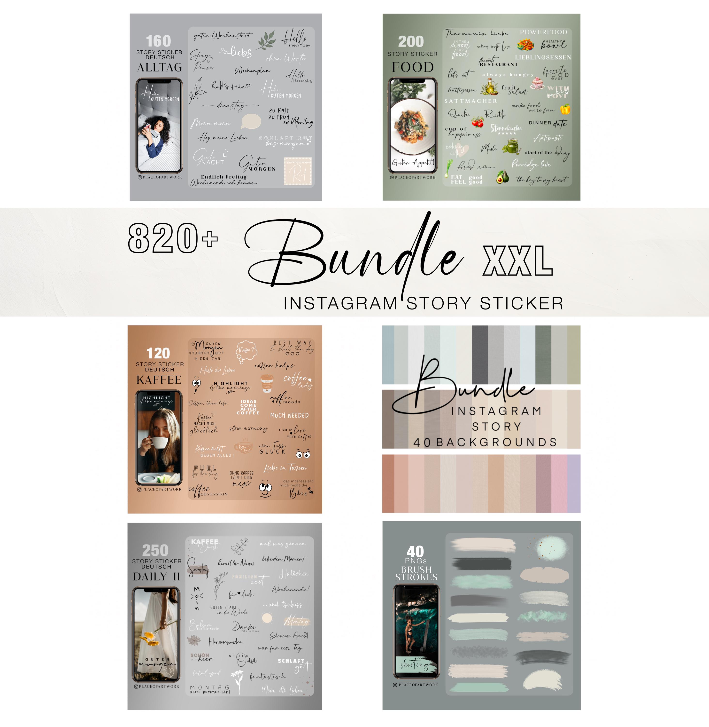 820+ Instagram Story Sticker Bundle Everyday Coffee Daily Food Frames ...