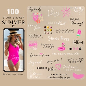 100+ Instagram Story Stickers Summer IV Beach travel Holiday vacation family love Storysticker basic digital png Stickers