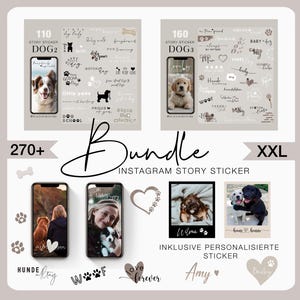 270+ Instagram Story Sticker Bundle Dog Hunde Pets Dogmom Puppy love Storysticker Haustier Hunde liebe Dogs Gotcha day digital png