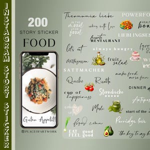200+ Instagram Story Sticker Food Basic Porridge kochen Küche Dinner Zitate Sprüche wallpaper vegan cliparts digital png