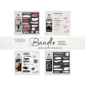 160+ Instagram Story Sticker brushes (4) Planner Stickers Bundle xxl Basic Patches Brushstrokes digital glitter Brush Stroke overlays png