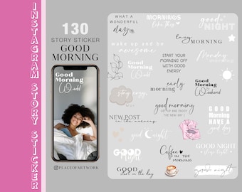 Mais de 130 adesivos para histórias do Instagram Bom dia, boa noite Todos os dias da semana Fim de semana Todos os dias Clipart básico digital png