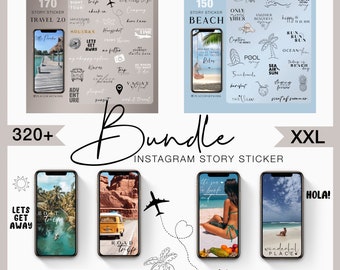 320+ Instagram Story Sticker travel Reisen explore feeling tropical Beach Sand Ocean Holiday summer Brushes clipart digital Stickers png