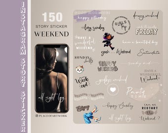 Mais de 150 adesivos para histórias do Instagram, edição de fim de semana, família básica, amigos, vinho, café, encontro, noite, festa, meninas, noite, adesivos png