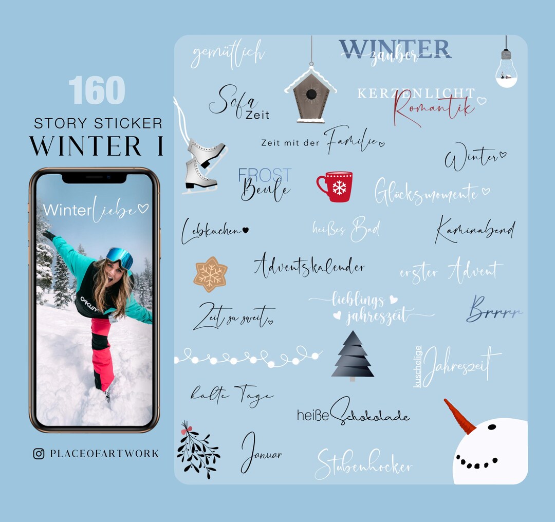160+ Instagram Story Sticker Winter Advent Christmas Love Frames ...