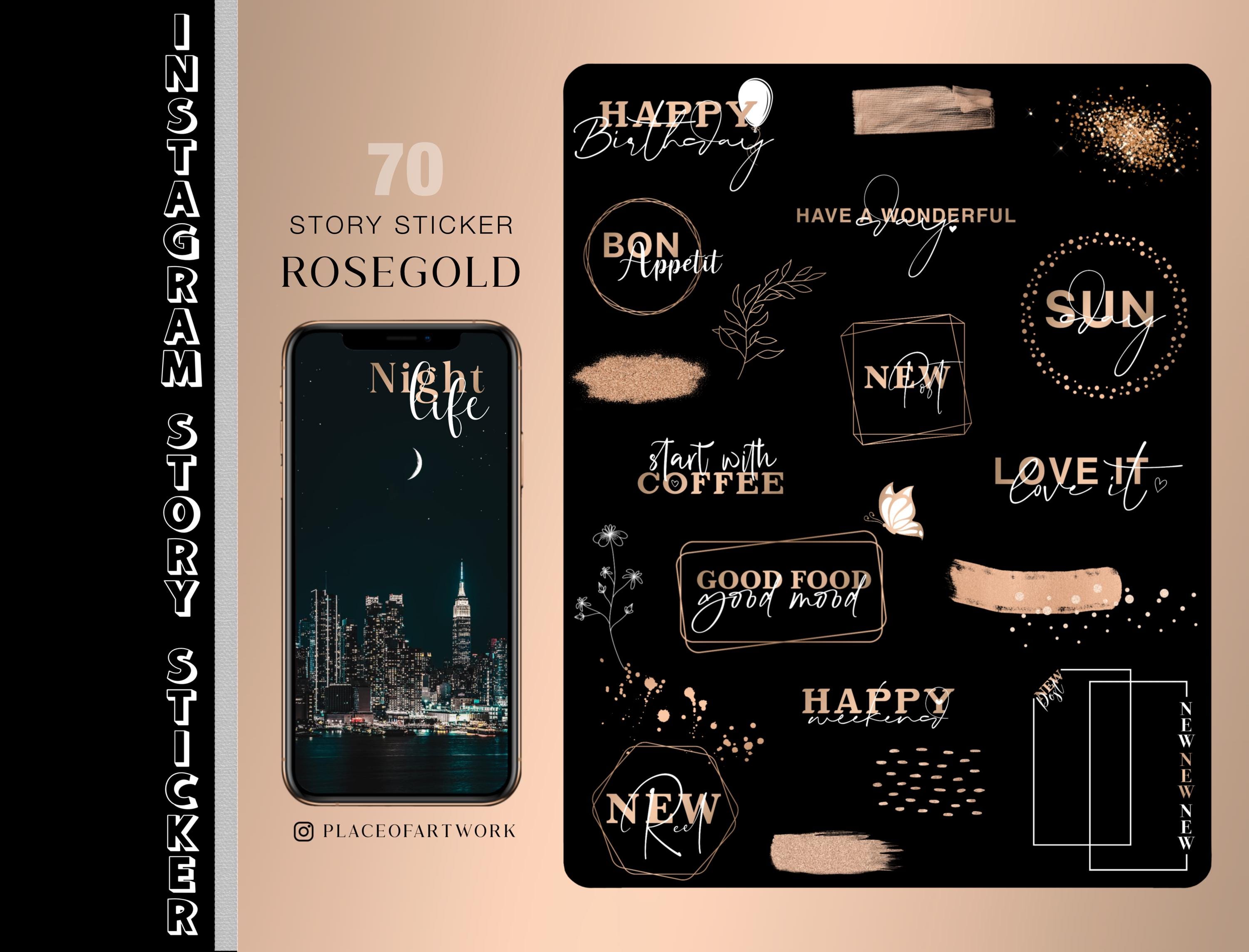 70+ Instagram Story Sticker Rosegold Daily everyday Basic weekdays ...