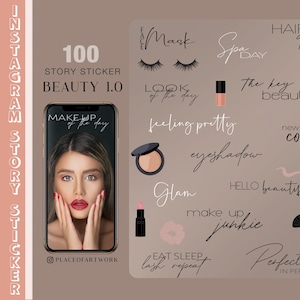 100+ Instagram Story Sticker Beauty lashes hair makeup Brush Strokes Storysticker frames Clipart digital png