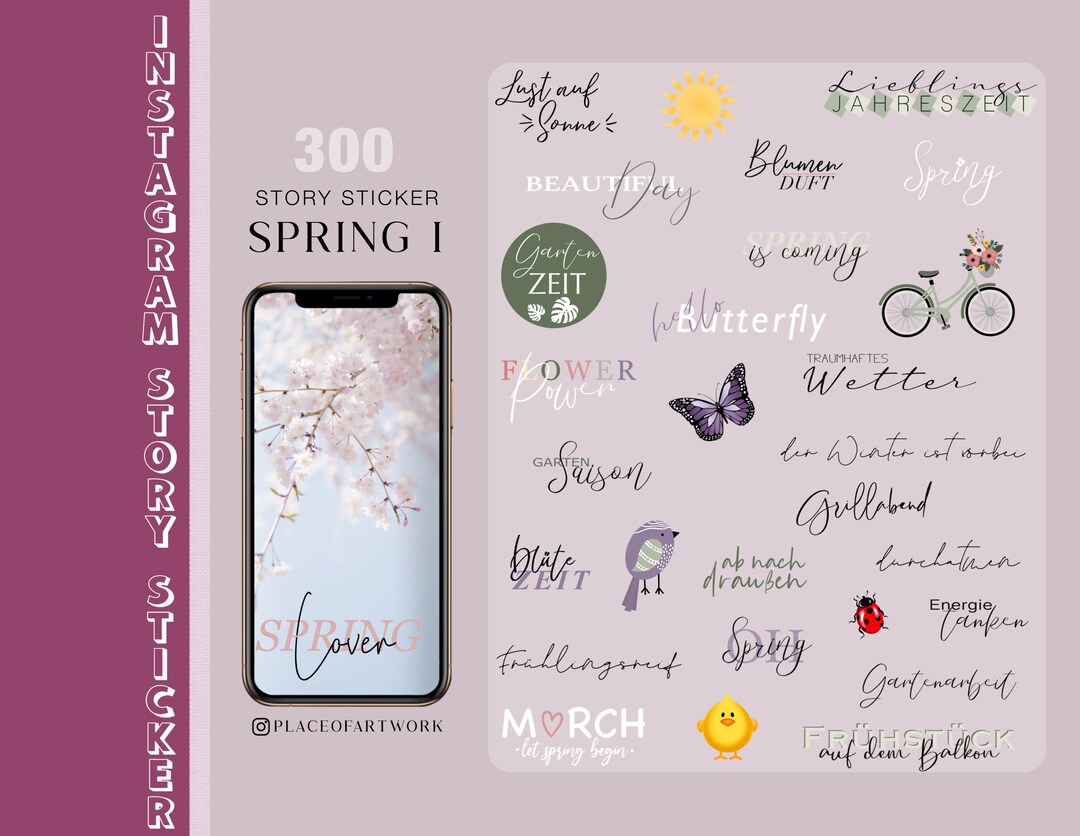 300+ Instagram Story Stickers Spring Easter Garden Spring Flowers ...