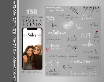 Mais de 150 adesivos para histórias do Instagram, família, amigos, amizade, amor, letras, garotas do dia a dia, gangue, avô, irmã, melhor amiga, casa, bff, básico png