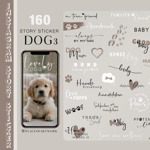 160+ adesivi per storie di Instagram Cane Hunde Animali domestici Dogmom Cucciolo amore Storysticker Haustier Hunde liebe Cani png digitale