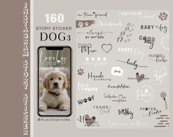 160+ Instagram Story Sticker Dog Hunde Pets Dogmom Puppy love Storysticker Haustier Hunde liebe Dogs digital png