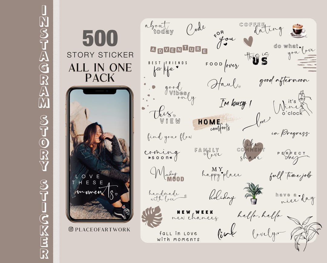500+ Instagram Story Stickers All in One Pack Xxl Daily Everyday Basic ...