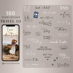 160+ Instagram Story Stickers travel travel explore feeling tropical Beach Sand Ocean Holiday summer Brushes clipart digital Stickers png