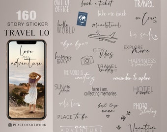 160+ Instagram Story Sticker travel Reisen explore feeling tropical Beach Sand Ocean Holiday summer Brushes clipart digital Stickers png