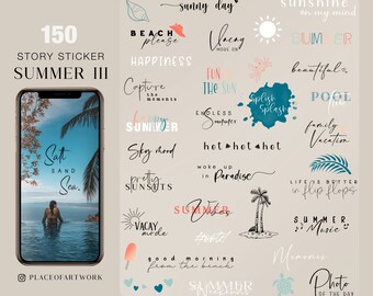 150+ Instagram Story Sticker Summer travel Holiday vacation family love Storysticker basic digital png Stickers