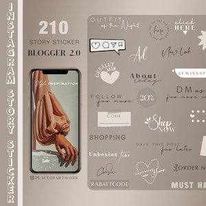 210+ Instagram Story Sticker blogger influencer small business Office Shop Storysticker clipart digital Stickers png