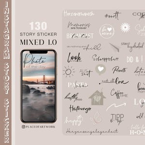 130+ Instagram Story Sticker xxl Edition Mixed Basic Daily Mix Bundle Elements Schriftzüge Storysticker family love png
