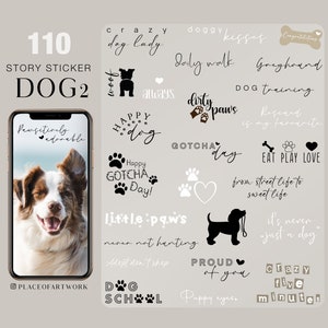110+ Instagram Story Sticker Dog Dogs Pets Puppy love paws Storysticker rescued Gotcha day Adopt dont shop hound greyhound digital png