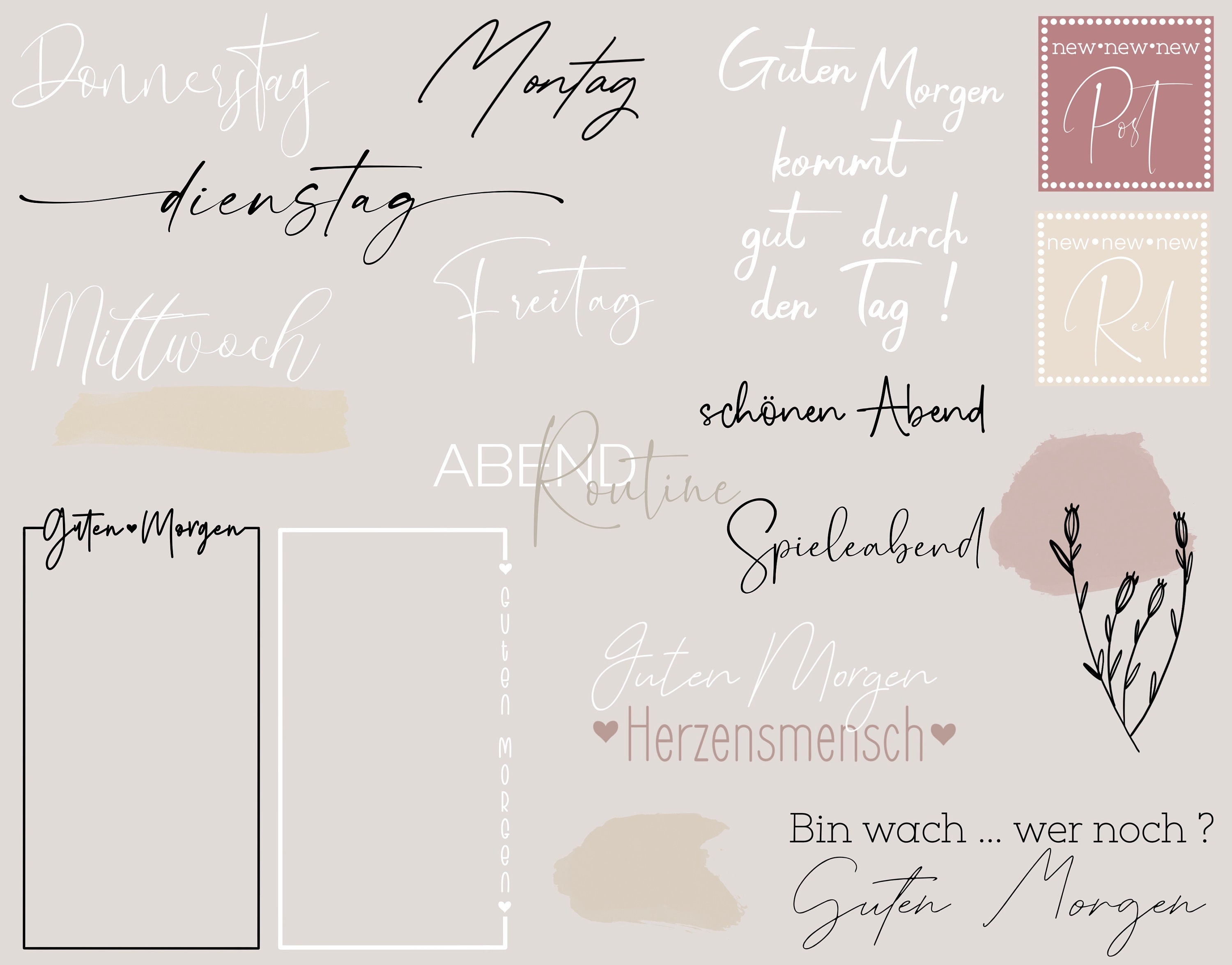 110 Instagram Story Sticker Basic Daily everyday Wochentage - Etsy.de
