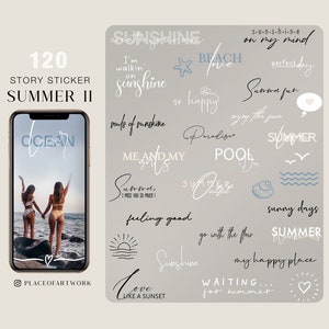 120+ Instagram Story Stickers Summer travel Holiday vacation family love Storysticker basic digital png Stickers