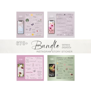 670+ Instagram Story Sticker Bundle 7 xxl Basic spring Garten Frühling Blumen Ostern Liebe Details Digital png