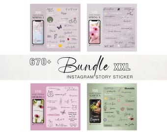 670+ Instagram Story Sticker Bundle 7 xxl Basic spring garden spring flowers Easter love details digital png
