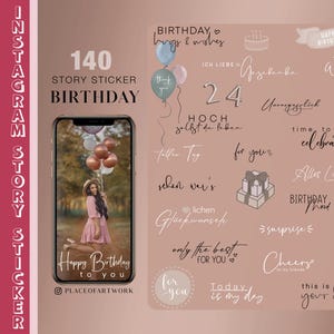 140+ Instagram Story Sticker Birthday Liebe Geburtstag celebration love Family basic elemente Backgrounds PNG digital